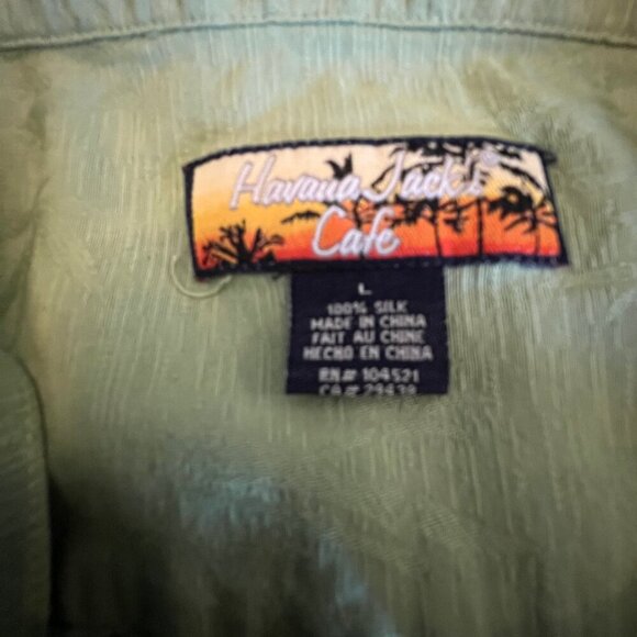 Men's Havana Jack's Cafe Tropical Silk Short Sleeve Shirt, Size Large - Picture 7 of 10